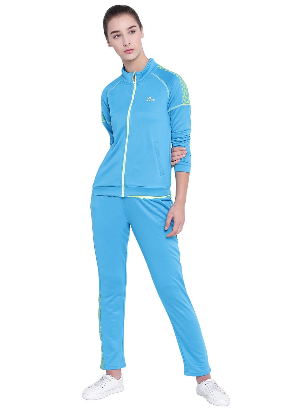 Women Blue Solid Track Suit 519WTS391-S