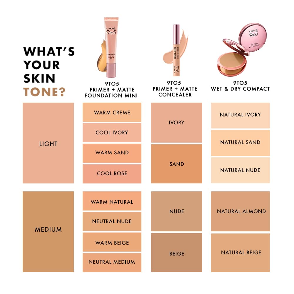 Lakme 9-5 P+M Fdn Foundation - C100