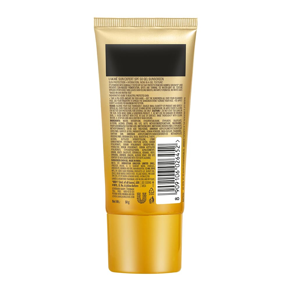 LAKME 9 TO 5 SUN EXPERT SPF 50 PA++++ GEL SUNSCREEN 100 g
