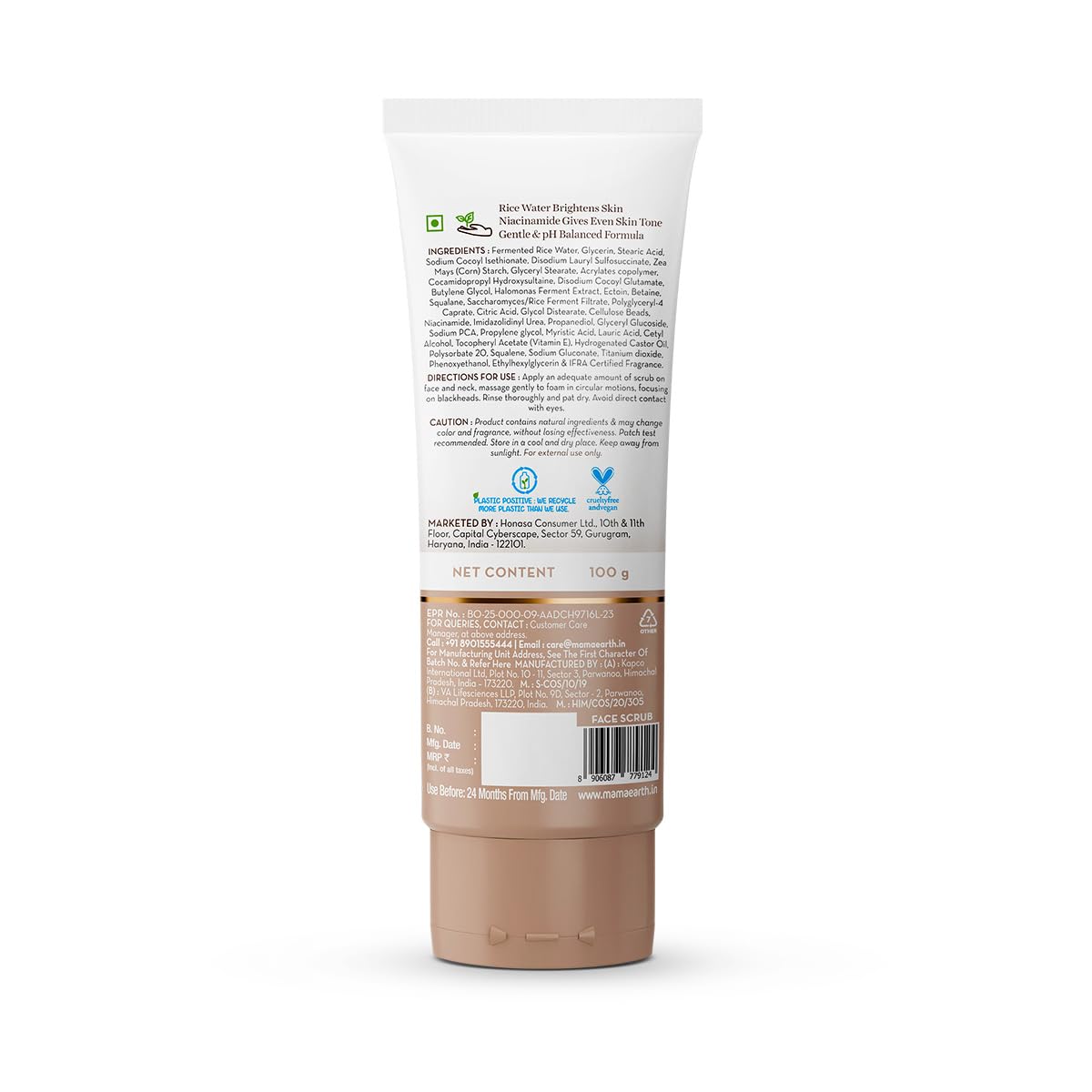 Mamaearth Rice Water & Niacinamide Face Scrub 100 g