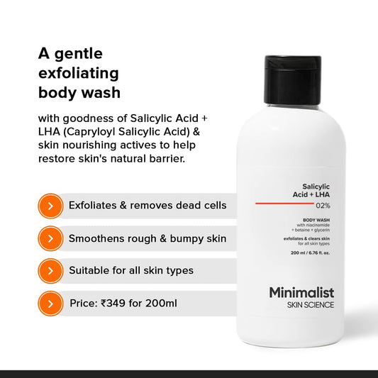 Minimalist Salicylic acid+ LHA 2% Body Wash 200 ml