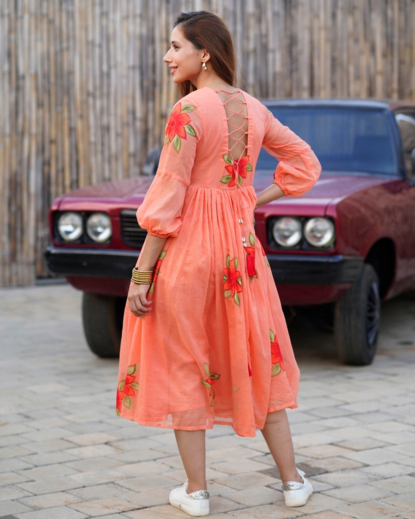 PEACHY BLOOM MAXI DRESS