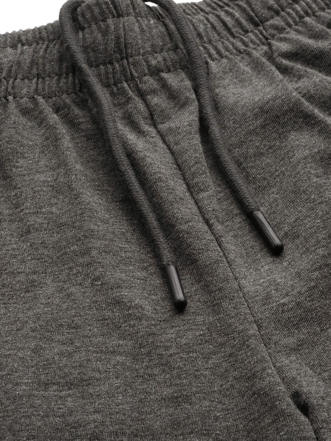 Alcis Men Charcoal Grey Solid Regular Fit Sports Shorts