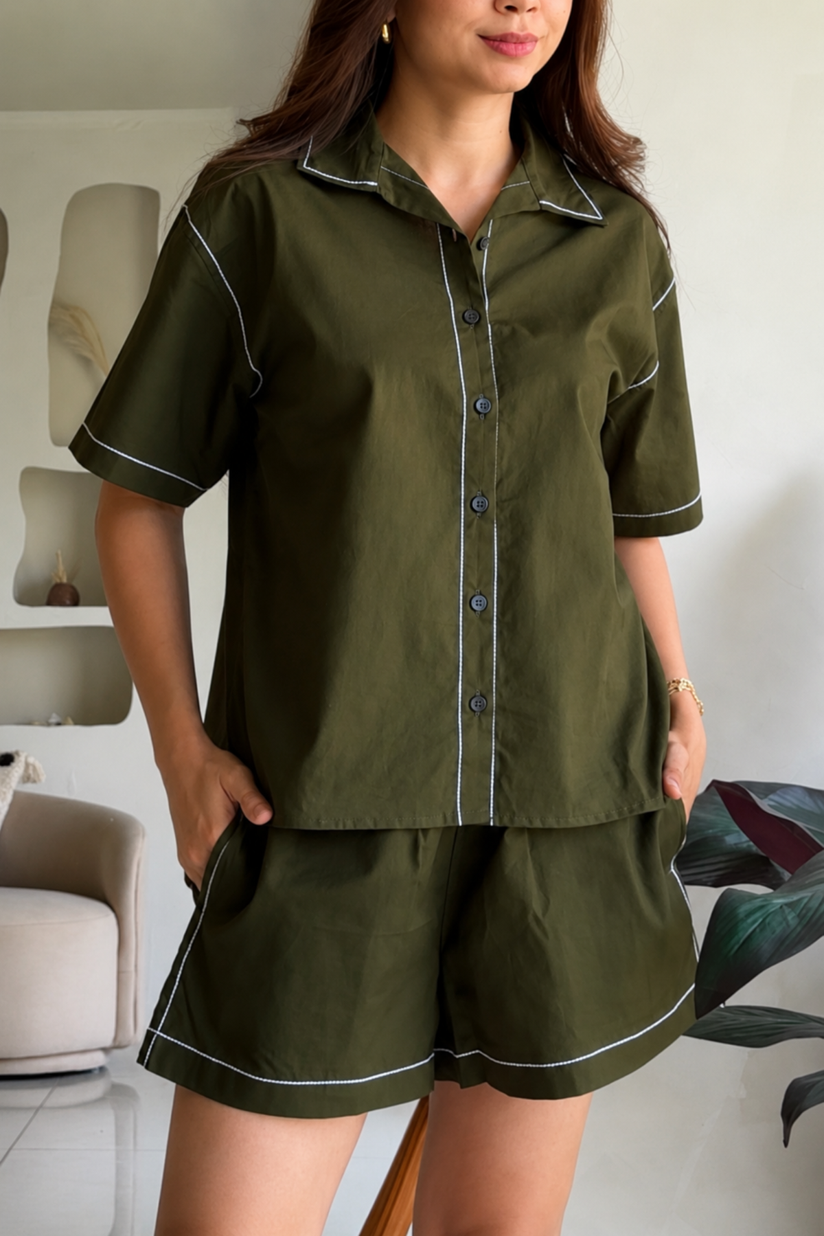 Boarding Now Co-ord Set (Olive)