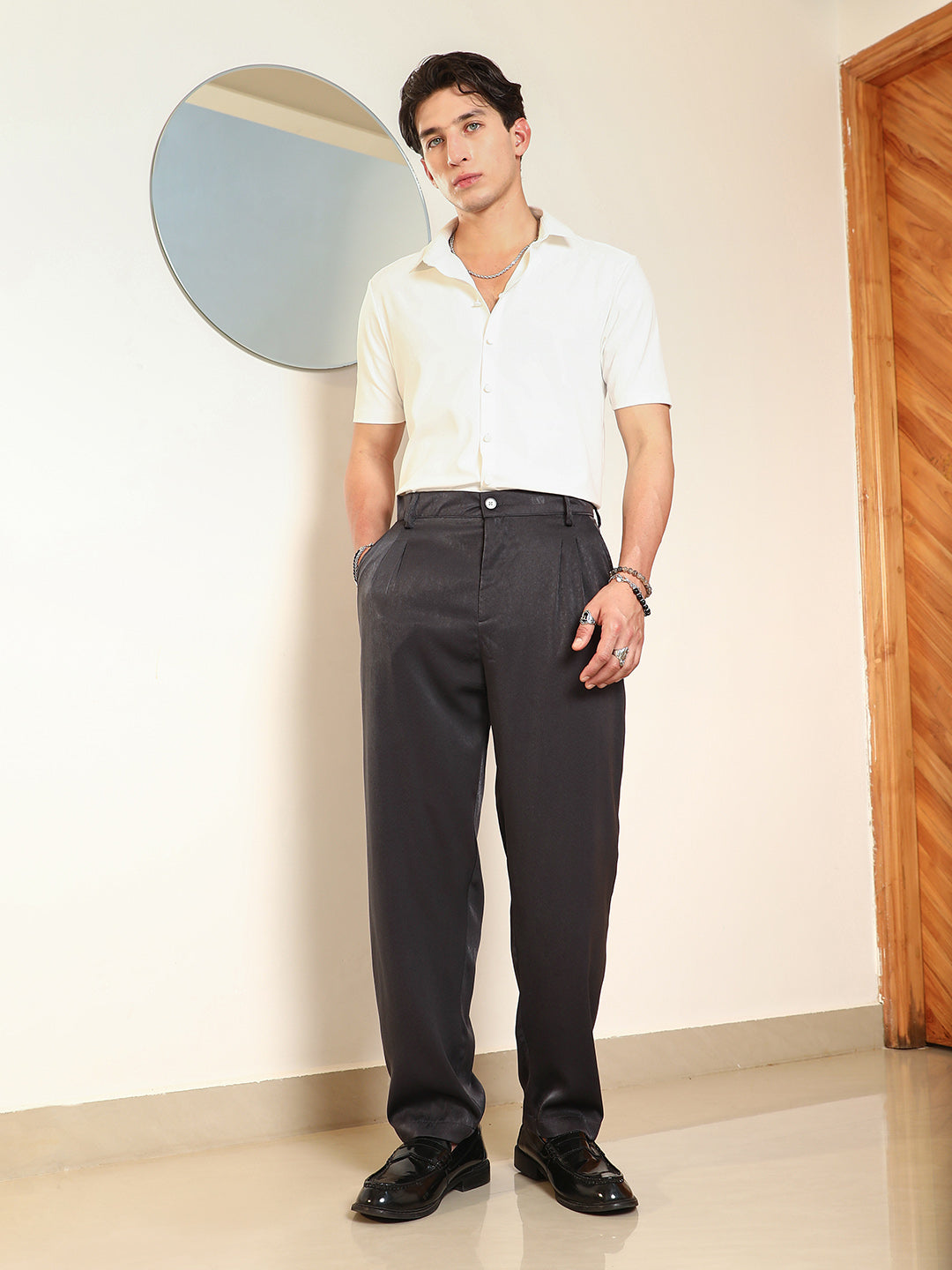 Black Pleated Trousers
