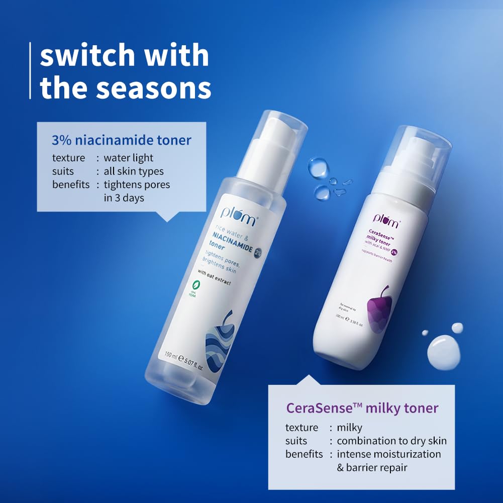 Plum 3% Niacinamide Toner With Rice Water For Clear, Blemish-Free And Hydrated Skin Men & Women 150 MILLI_LITRE