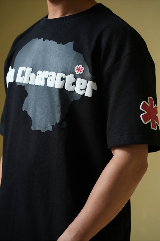 Talk Later Printed Black Oversized T-Shirt Main Character