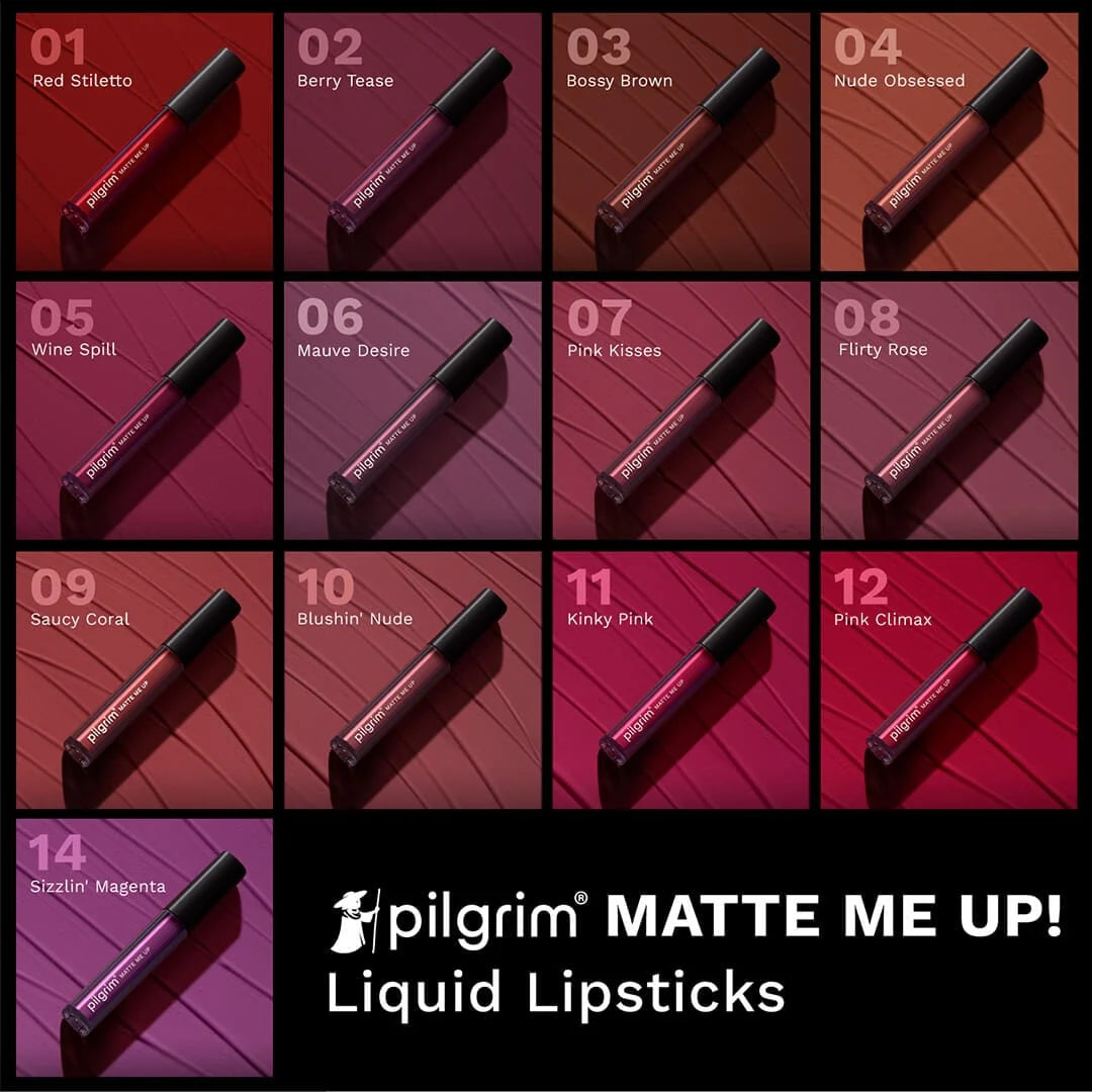 Pilgrim Matte Me Up Liquid Lipstick Dark Seduction 18 3 MILLI_LITRE