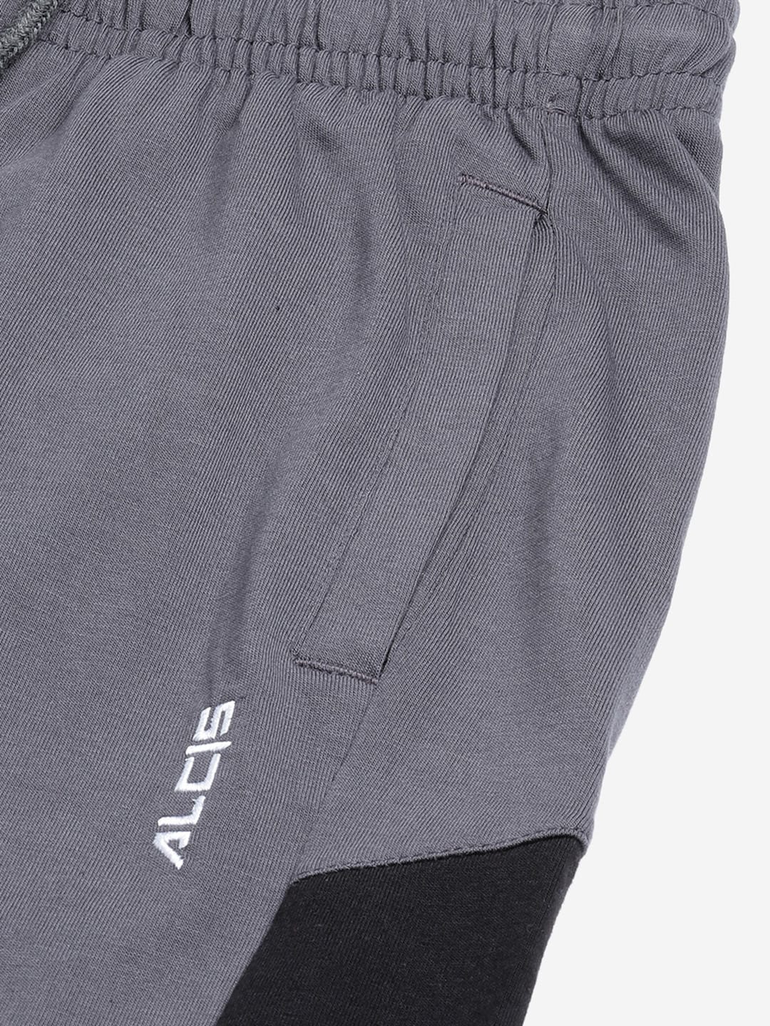 Alcis Men Charcoal Grey Solid Sports Shorts