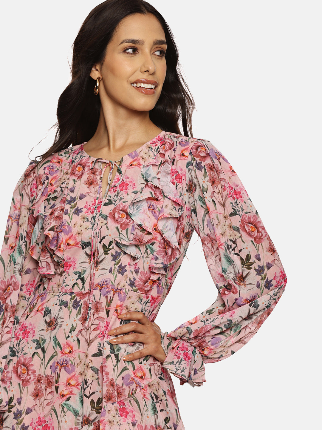 IS.U Multicolor Ruffled Swing Dress