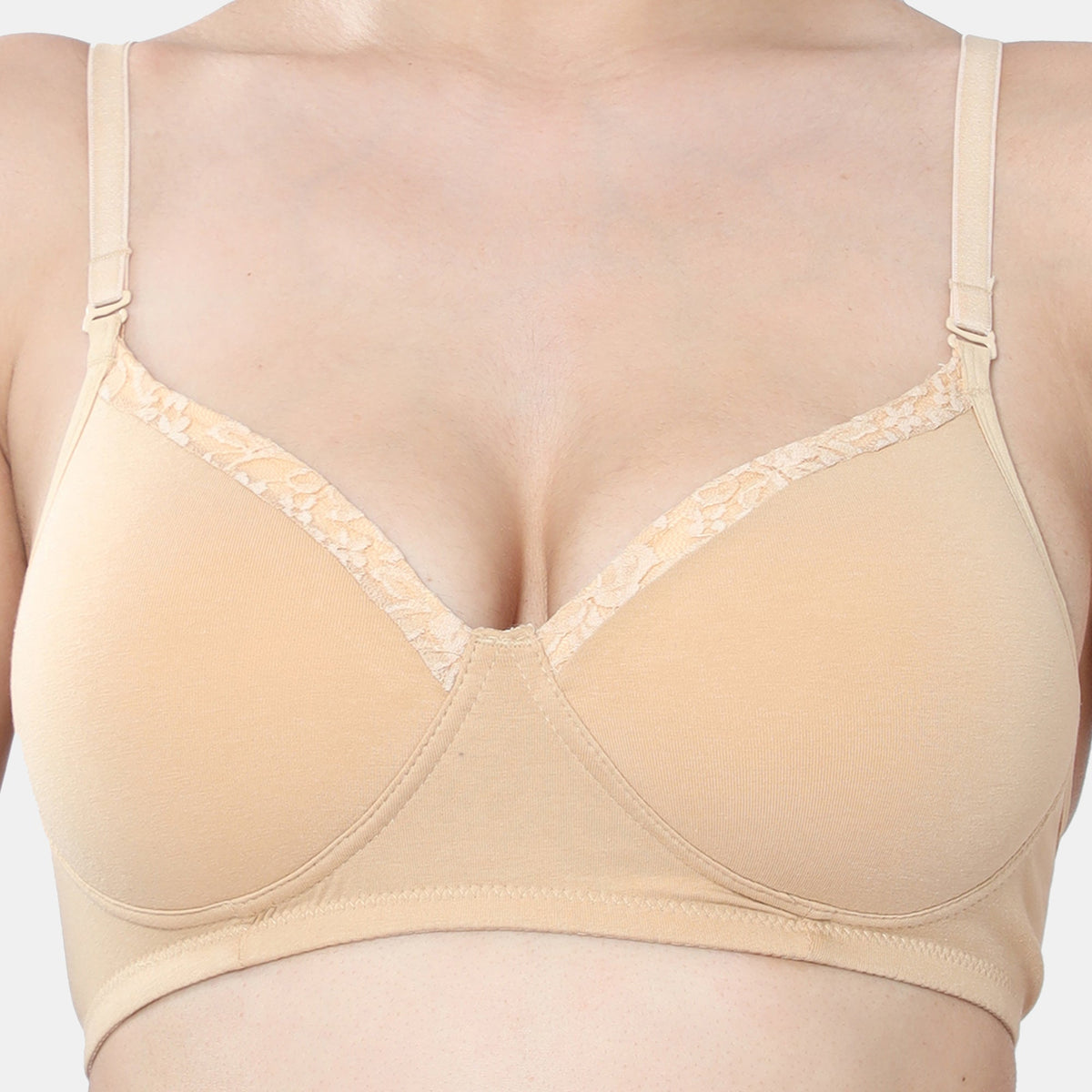 Envie Padded Non-Wired 3/4th Coverage T-Shirt Lace Bra