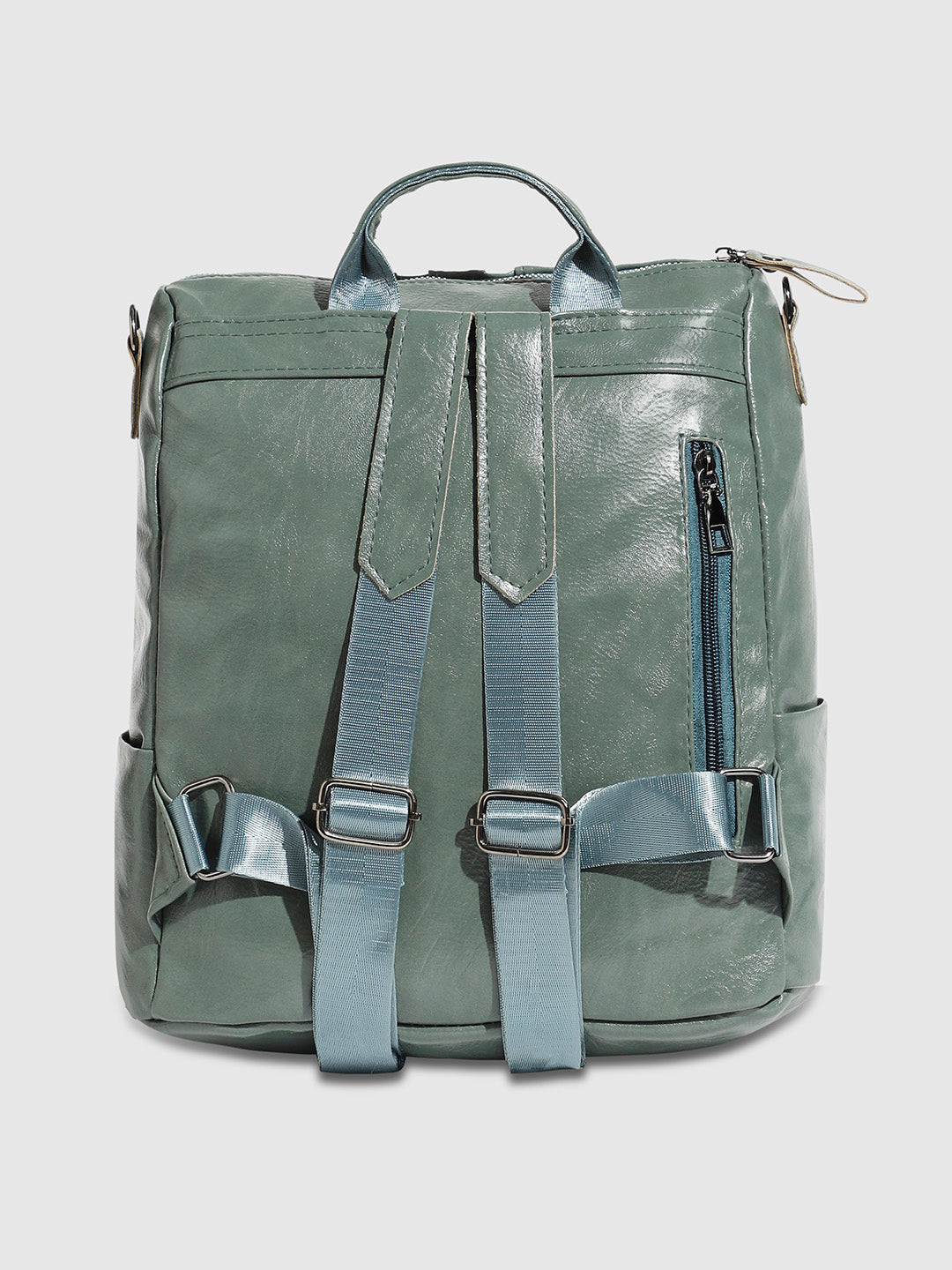 The Zip-Front Broad Backpack - Sage Green