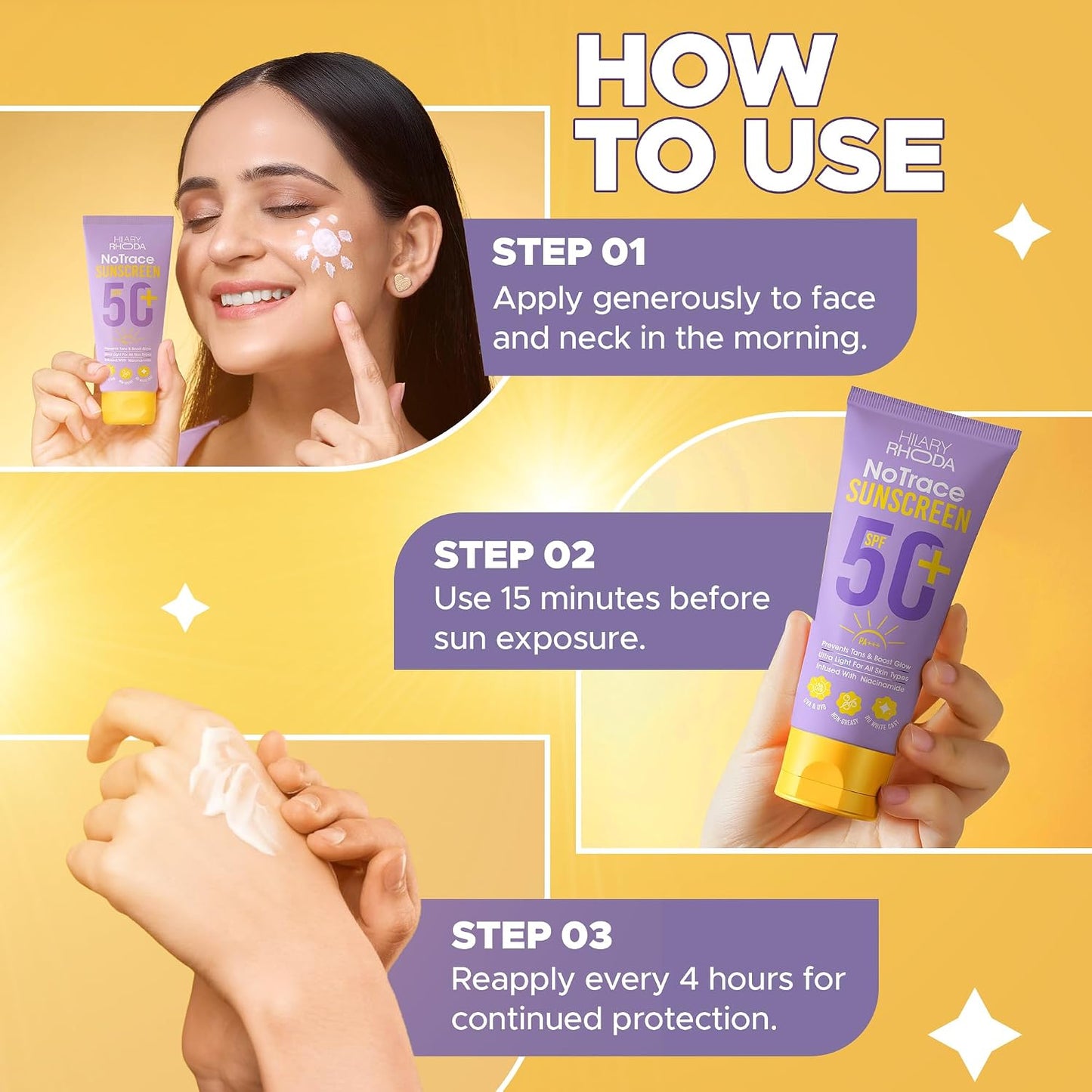 HILARY RHODA SPF 50 + NoTrace SUNSCREEN 50 GRAM