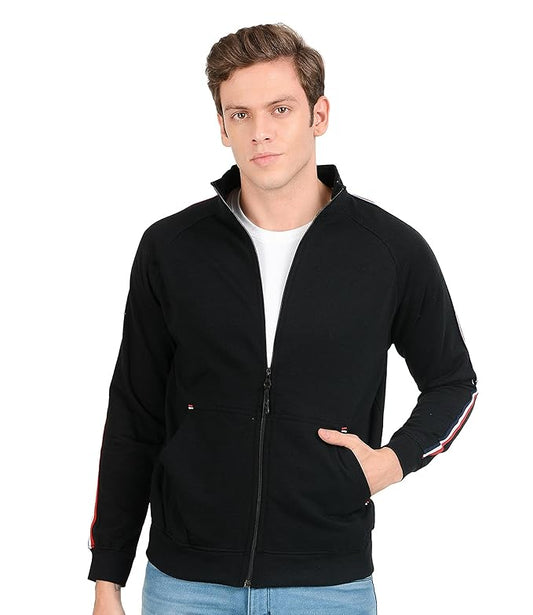 Men's Winter Jacket - Stylish Sports Gym Cotton Sweatshirt With Zip for Bike Riding