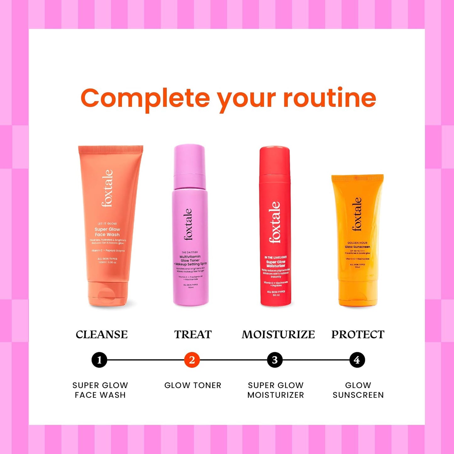Foxtale Vitamin C Multivitamin Glow Toner & Makeup Setting Spray, Alcohol-Free Men Women 150 ml