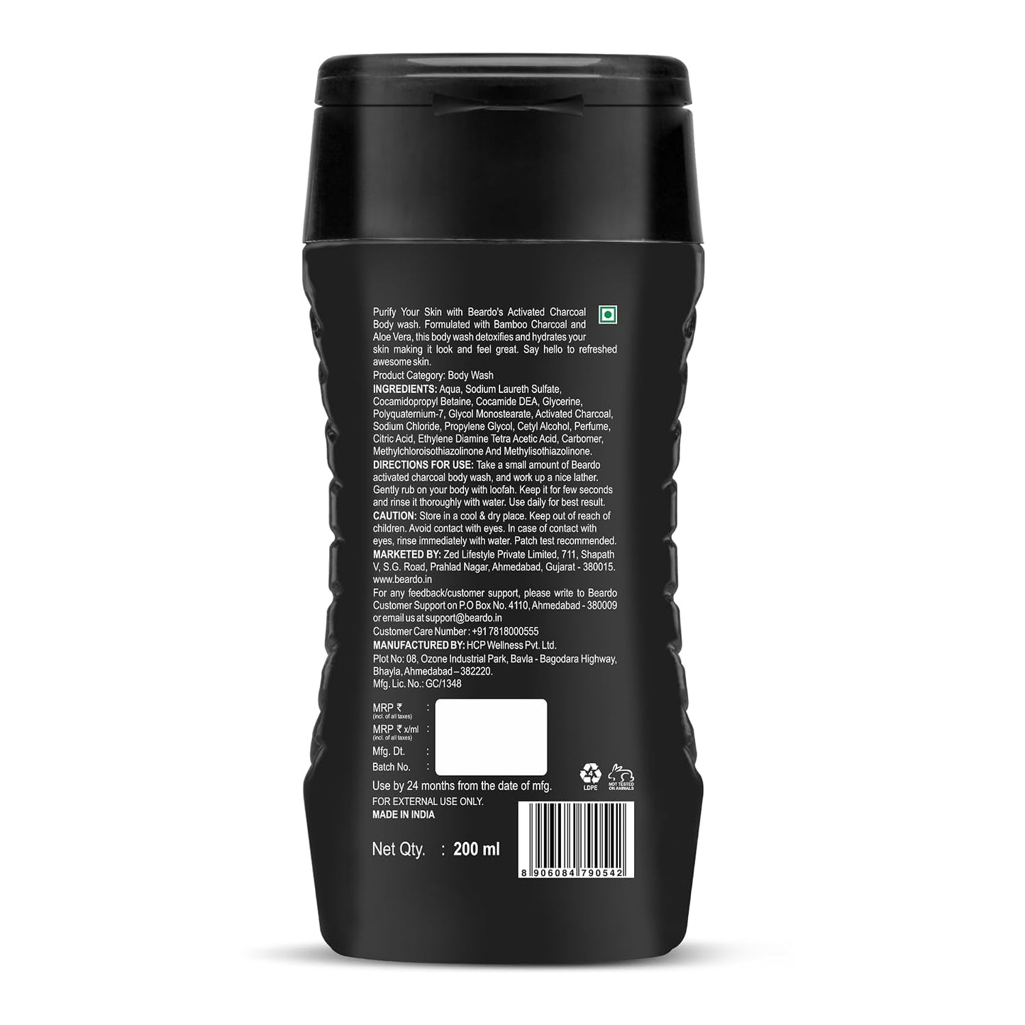 Beardo Men Activated Charcoal Body Wash 200 ml