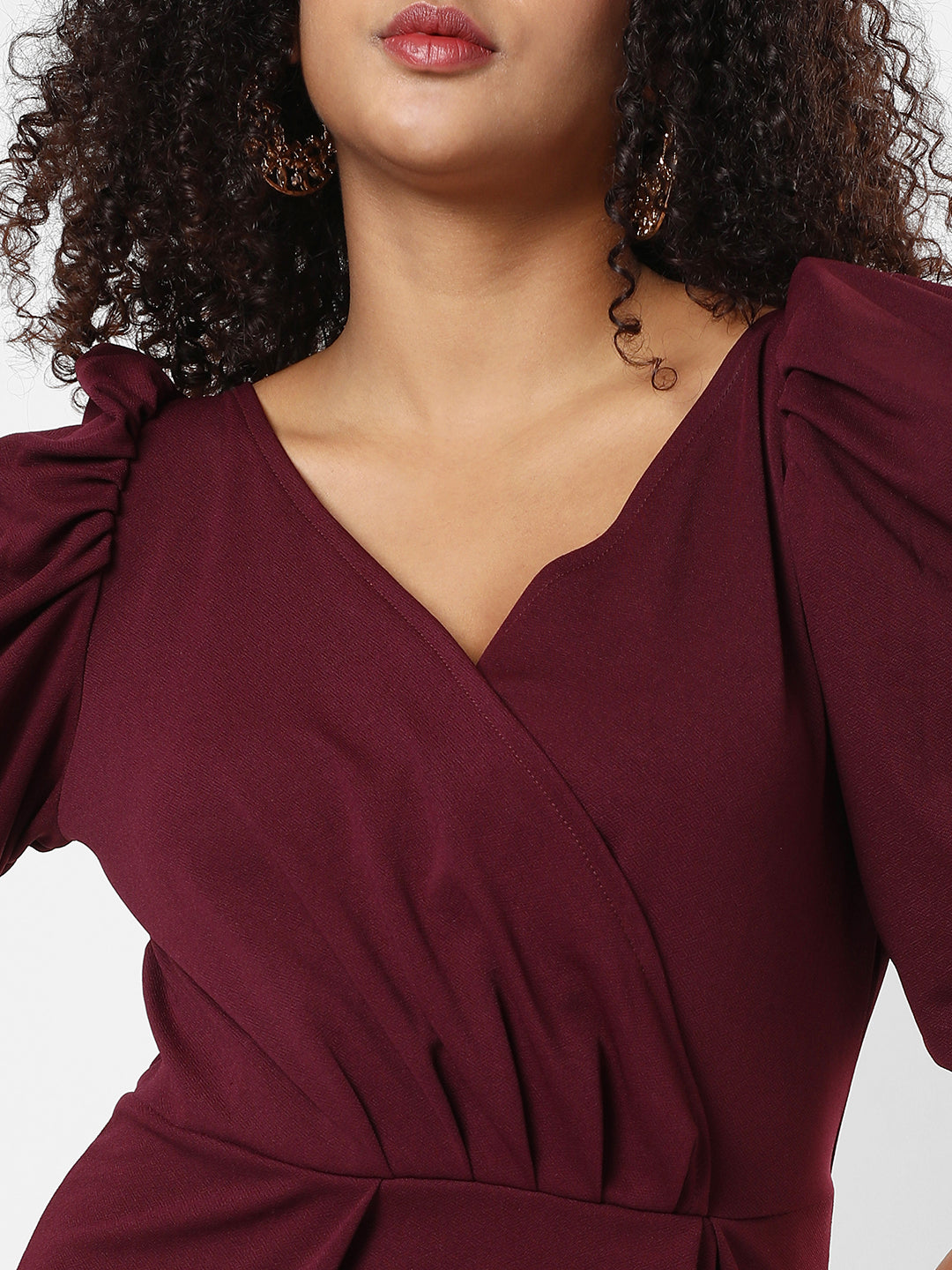 SOLID MAROON DRESS