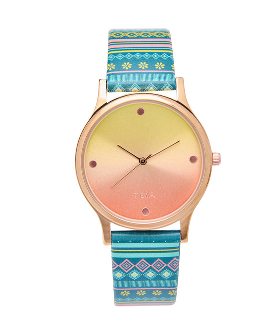 Ombre Aztec Watch Teal