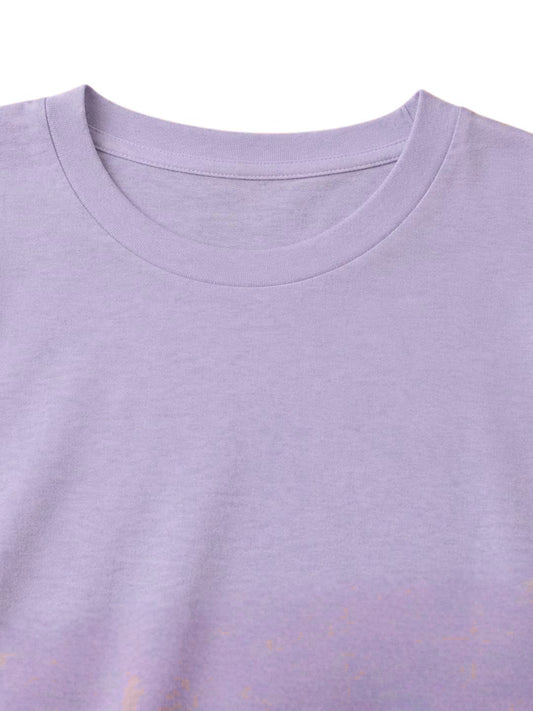 Women Pack of 2 Light Purple And Dark Grey Solid Cotton Round Neck Sport T-Shirt