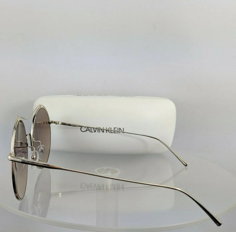 Calvin Klein Jean UV-Protected Grey Round Shiny Gold Framed Sunglasses