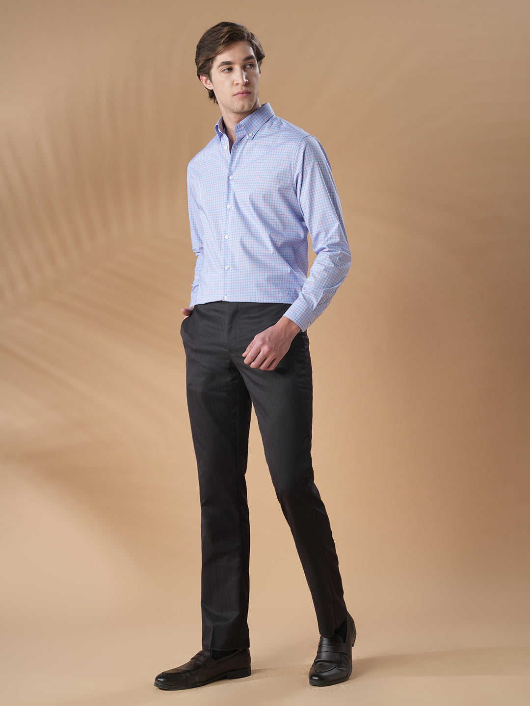 Lavender Regular Fit Formal Cotton Shirt for men (COSMA)
