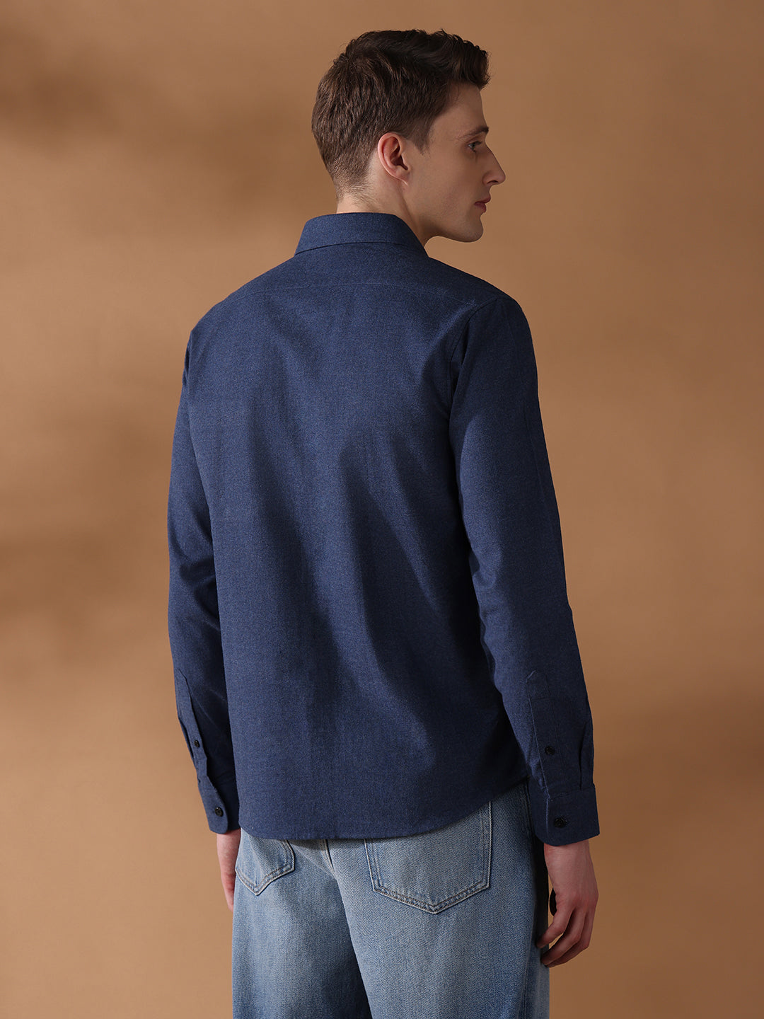 Blue Regular Fit Checked Casual Shirt for Men (LAUR)