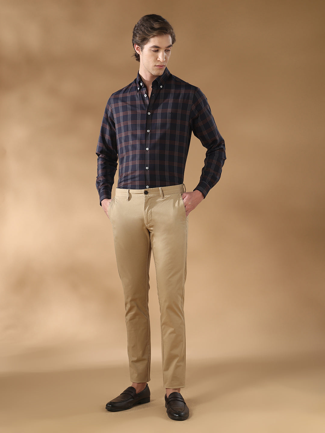 Black Regular Fit Formal Cotton Shirt for men (LENIS)