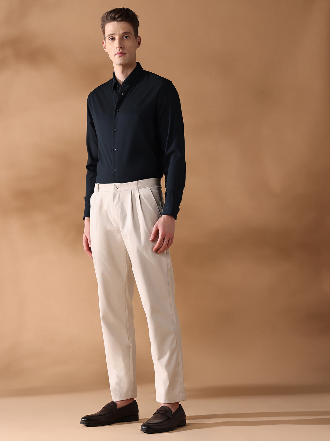 Black Regular Fit Solid Formal Shirt for Men (CROCE)