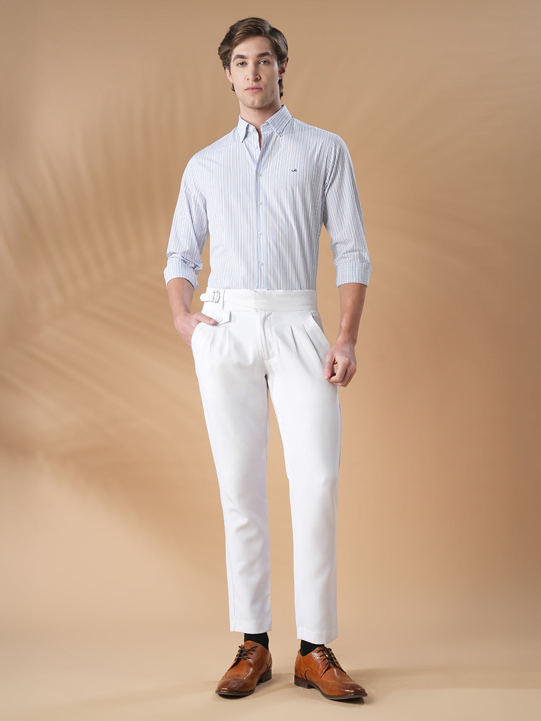 Lavender Regular Fit Formal Cotton Shirt for men (CORNA)