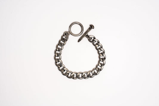Cuban Chain Bracelet - 10Mm - Chrome Noir Zach