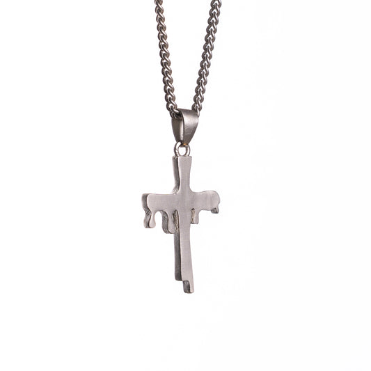 Cross Pendant - Satin Silver Zach