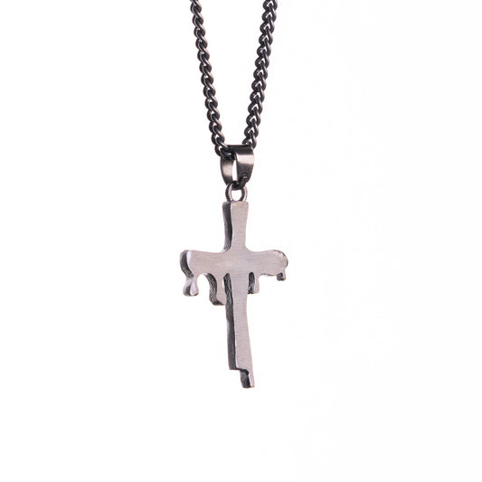 Cross Pendant - Rhodium Black Zach