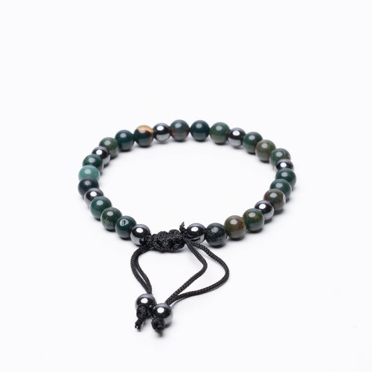 Bloodstone Beaded Bracelet - 6Mm - Braided Zach