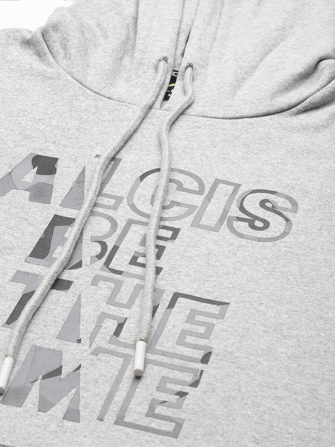 Alcis Men Grey Printed Hooded Sweatshirt