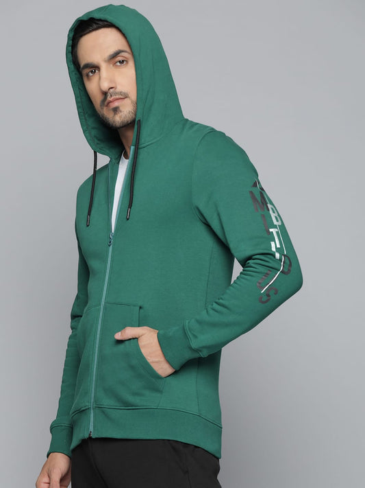 Alcis Men Green Hooded Sweatshirt