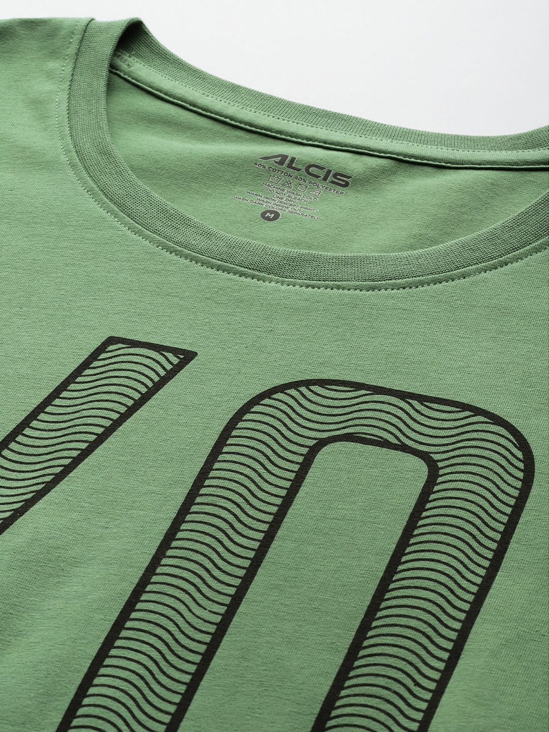Alcis Men Green Typography Printed Sports T-shirt
