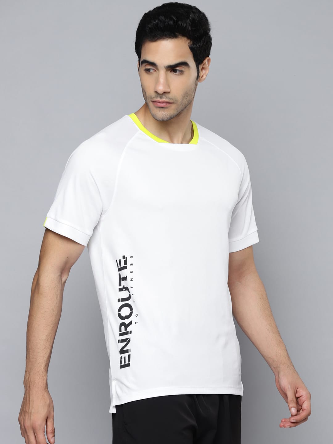 Alcis Men White Typography Printed Slim Fit T-shirt