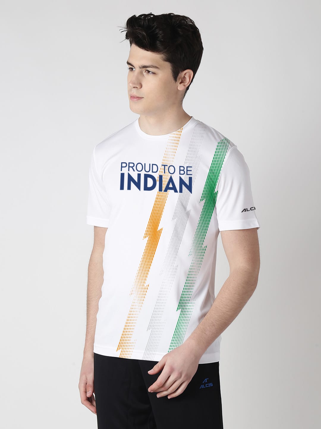 Alcis Men White Round Neck Slim Fit T-shirt