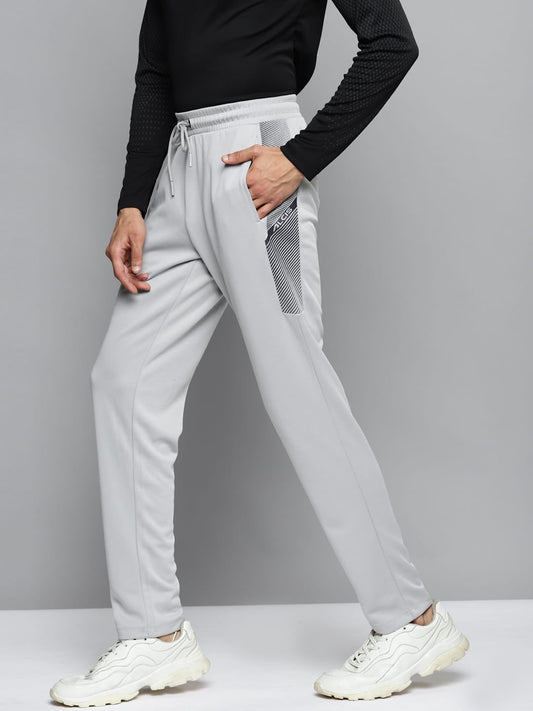 Alcis Men Grey Solid Slim Fit Mid-Rise Regular Track Pants