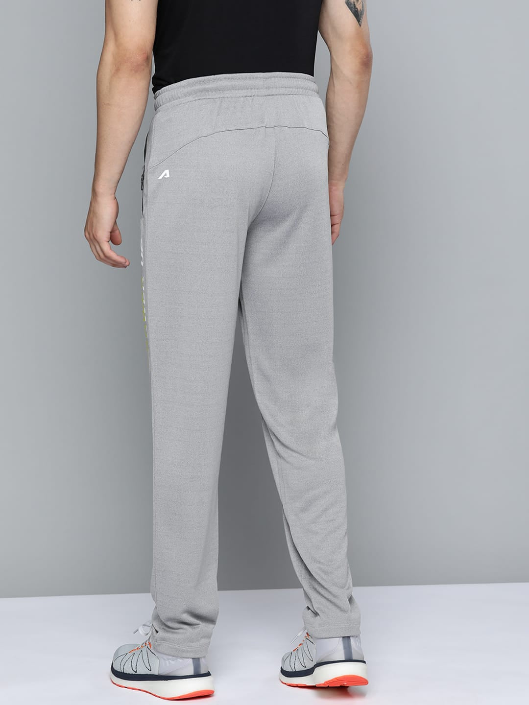 Alcis Men Grey Melange Printed Track Pants