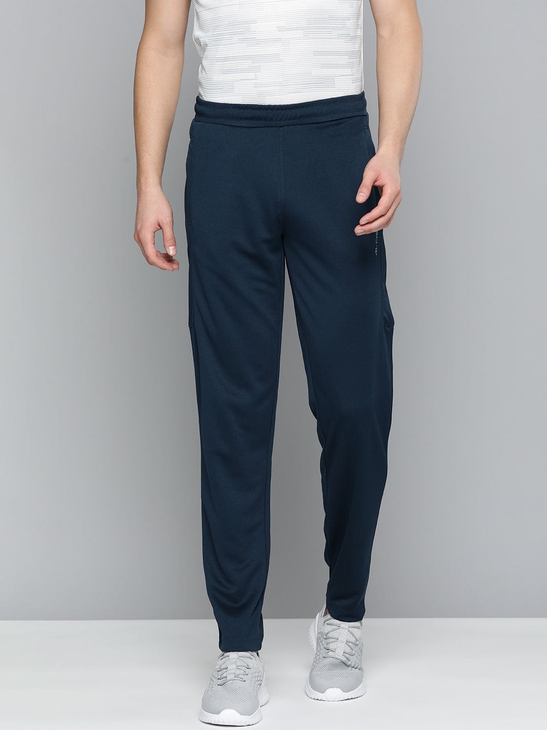 Alcis Men Navy Blue Solid Slim Fit Track Pants