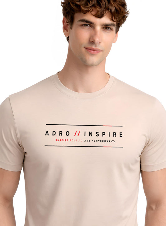ADRO Mens Inspire Signature Printed T-Shirt for Men | Cotton Printed Tshirt | Regular Fit Casual T-Shirts | Summer Tshirts