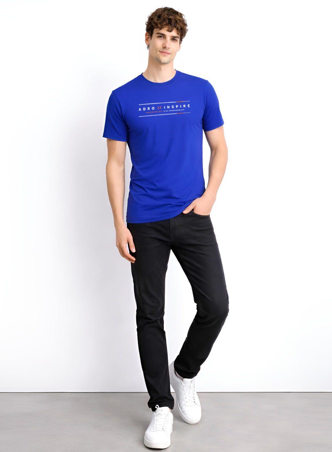 ADRO Mens Inspire Signature Printed T-Shirt for Men | Cotton Printed Tshirt | Regular Fit Casual T-Shirts | Summer Tshirts