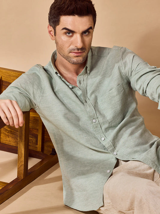 Men Green Casual Shirt