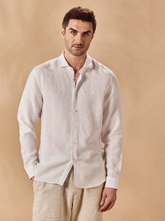 Aldeno Men White Casual Shirt (JAROM)