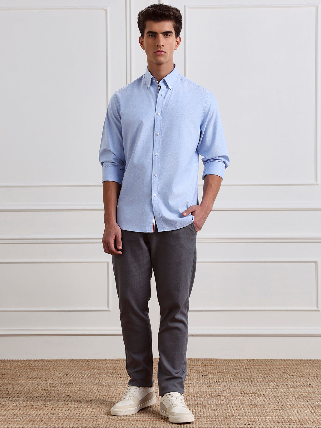 Blue Regular Fit Solid Casual Cotton Shirt for Men (LABAH)