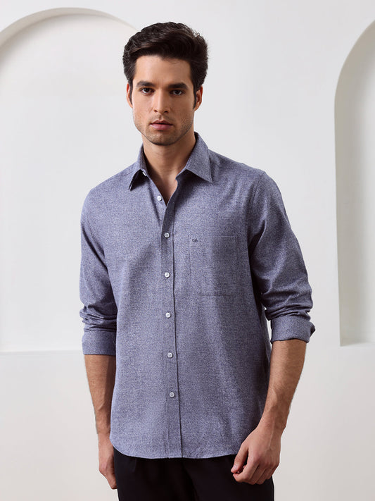 Purple Regular Fit Solid Casual Cotton Shirt for Men (CURVA)