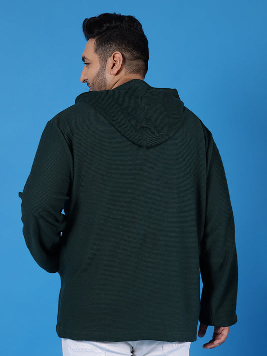 Solid Full Sleeve Hooded Sweatshirt