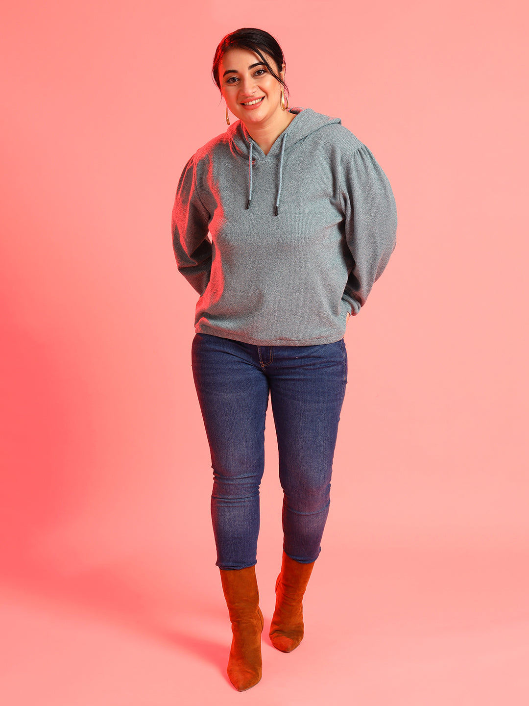 PLUS SIZE WOMEN SOLID SWEATSHIRT