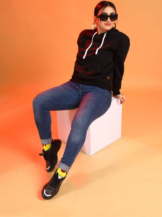 Solid Hooded Sweatshirt